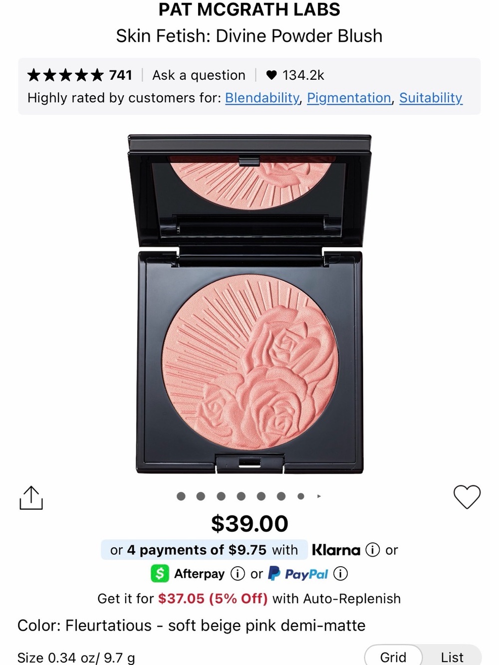 Pat McGrath Fleurtautious Soft Beige Pink Powder Blush
